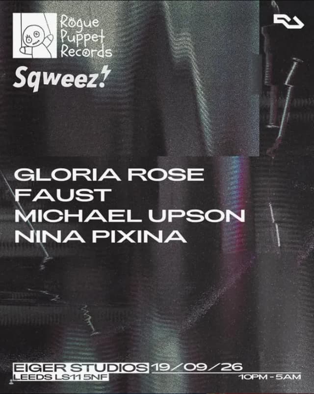 Poster for ROGUE PUPPET X SQWEEZ! presents: Gloria Rose