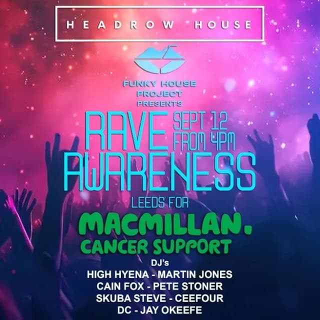 Poster for Funky House Project presents Rave Awareness Leeds