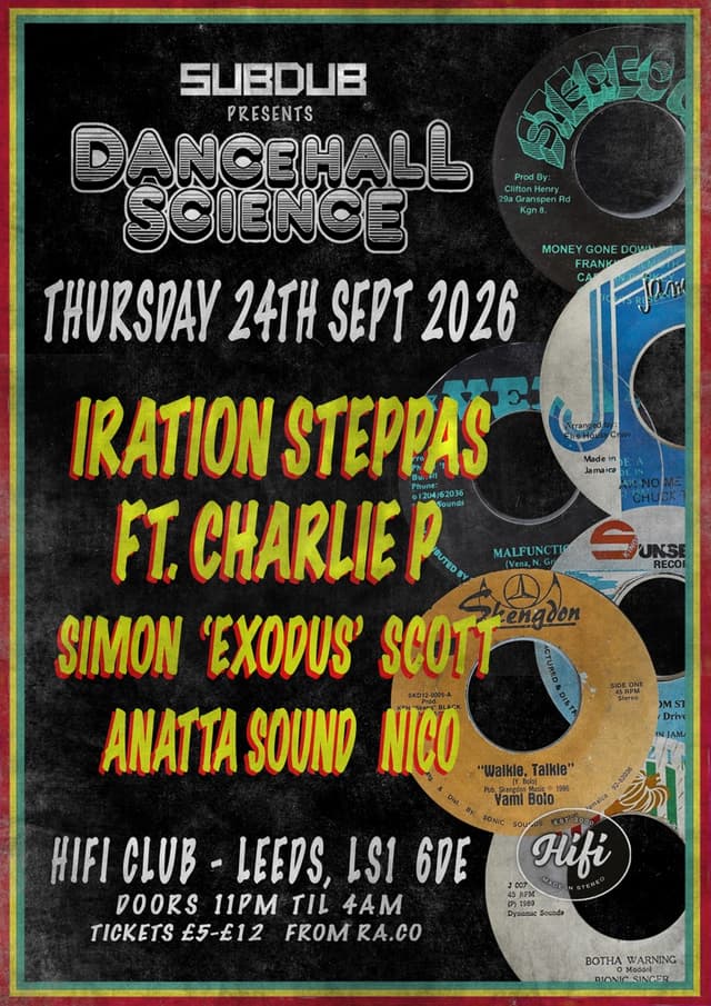 Poster for Dancehall Science - Iration Steppas, Charlie P & Exodus