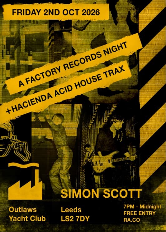 Poster for A Factory Records Night + Hacienda Acid House Trax
