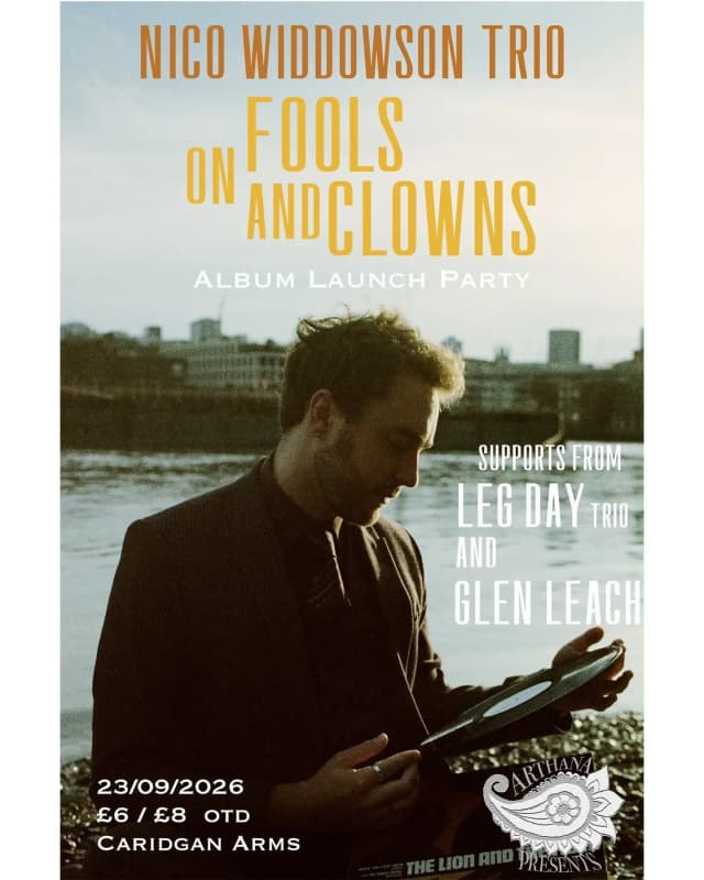 Poster for Nico Widdowson / Leg Day Trio / Glen Leach