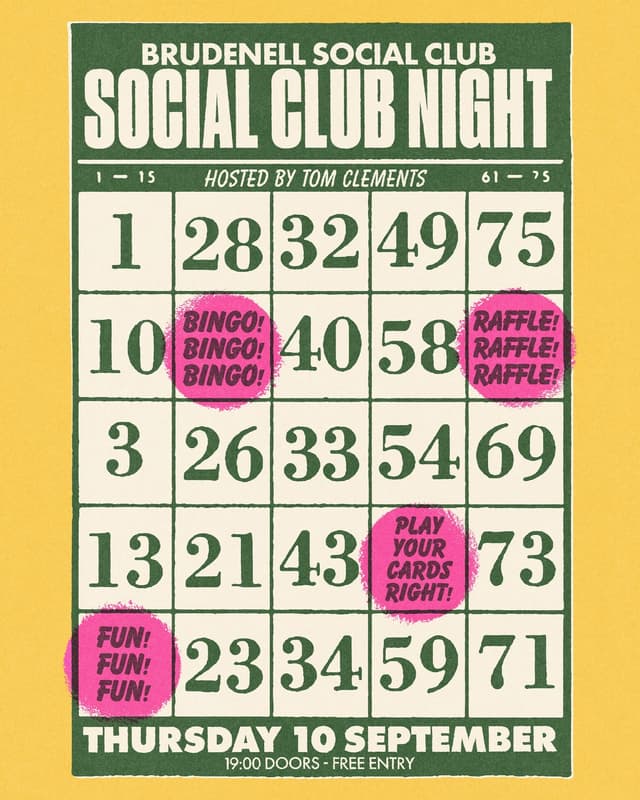 Poster for Social Club Night: Tom Clements