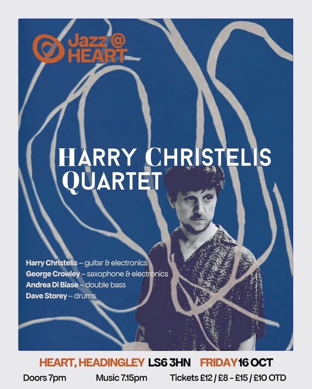 Poster for Jazz @ HEART: Harry Christelis Quartet: Harry Christelis Quartet