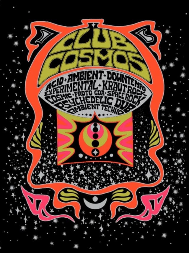 Poster for Club Cosmos - FROND, Slacky, Ana K Miller & Simon Scott