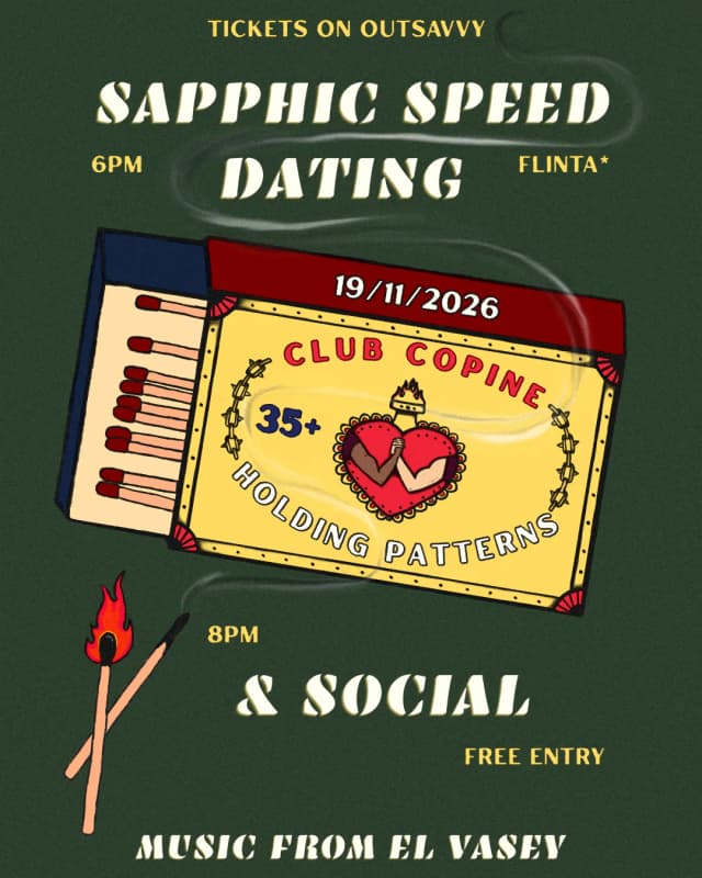 Poster for Club Copine Sapphic Speed Dating (35+) & Social